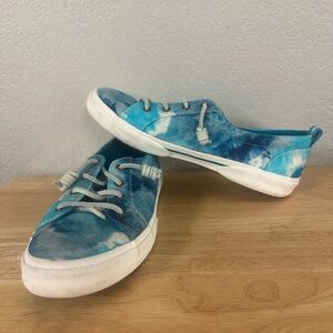 Sperry Pier Wave Tie-Dye Sneakers – Blue/White Canvas 8.5